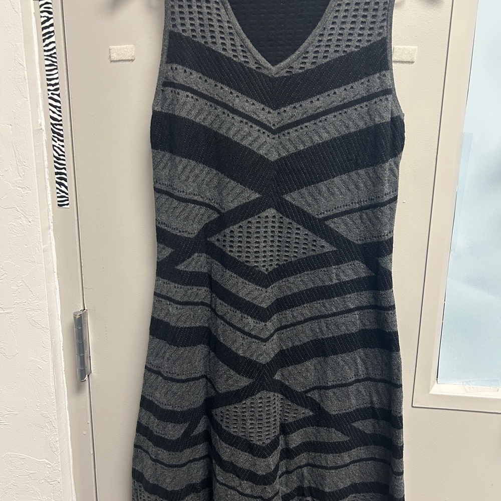 Mossimo Supply Co. Black and Gray Midi Dress